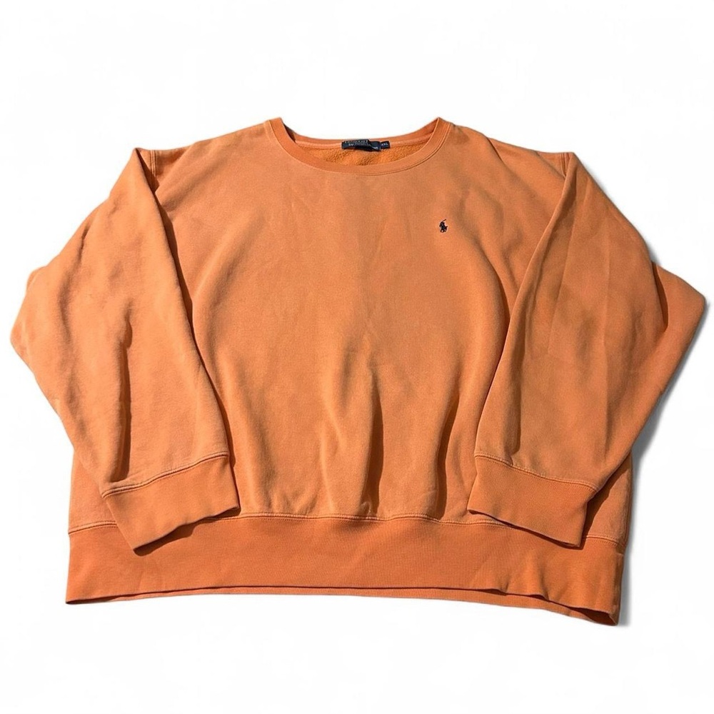 Vintage 90s Polo Ralph Lauren Peach Orange Sweatshirt Size 2XL